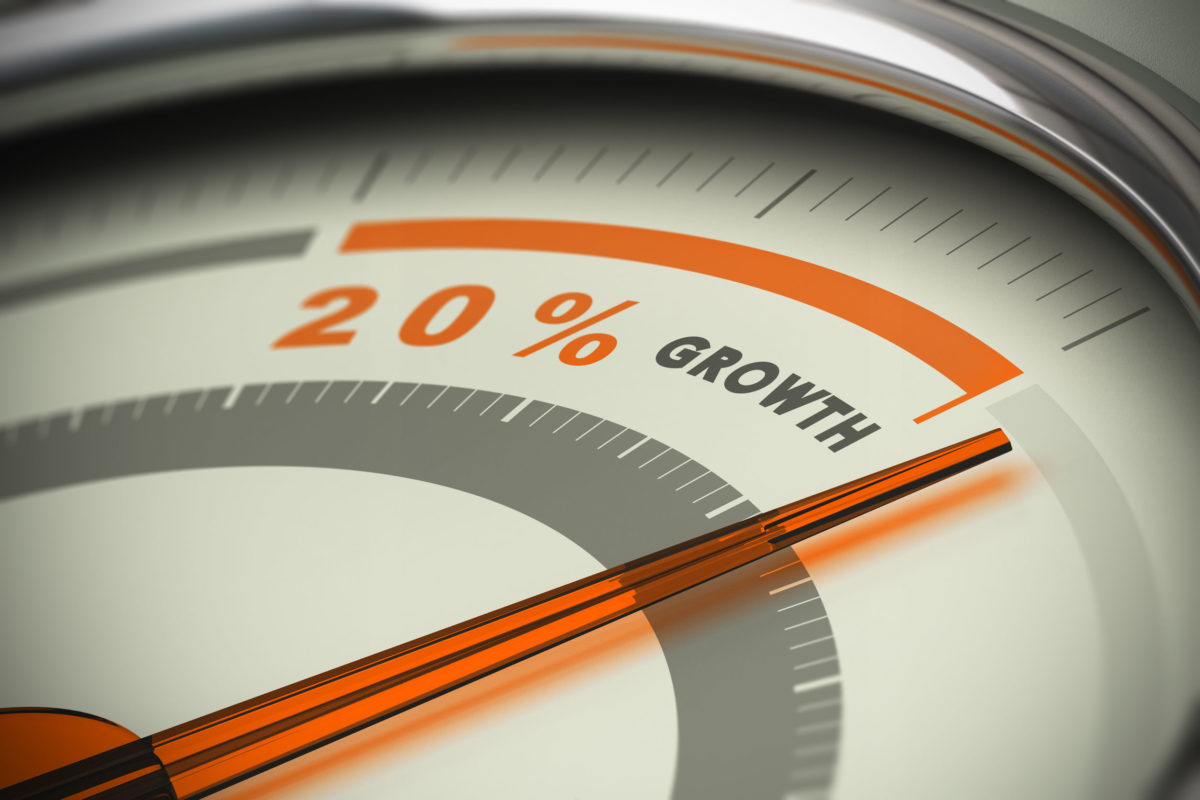 Imagen medidor 20% crecimiento - KIP establecer objetivos de marketing digital